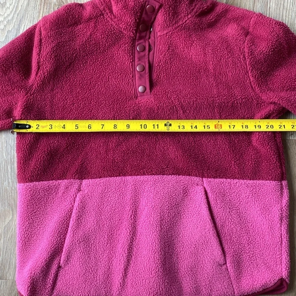 Tek Gear Color Block Pink Fleece Pullover Quarter Neck with  snaps - Picture 8 of 9